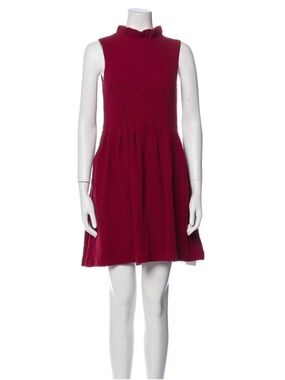 Women’s Sleeveless Ruffle Neck Dress in Berry